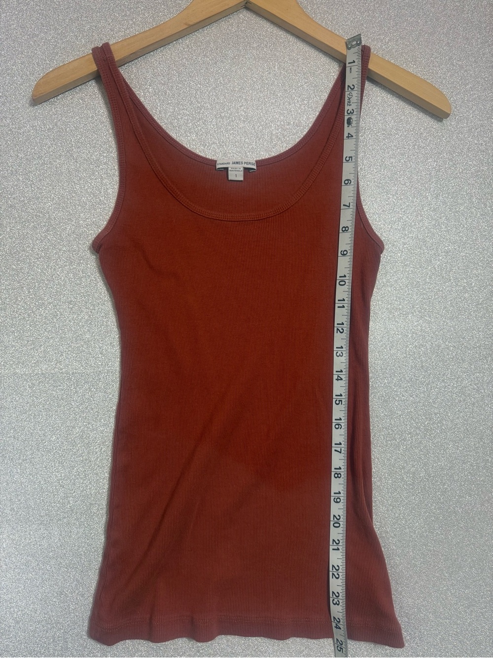 James Perse 100% Cotton Ribbed Tank Top - Rust - Picture 4 of 5